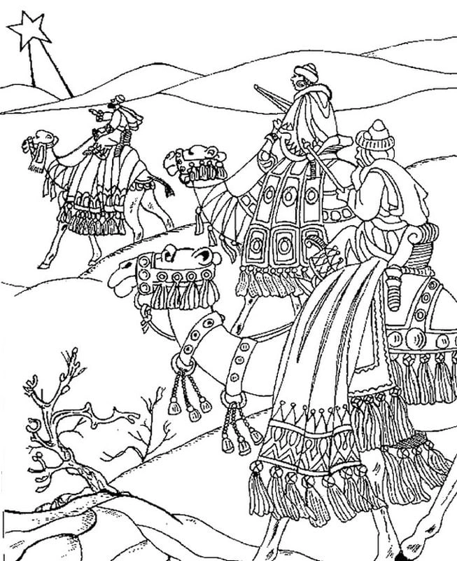 Antistress coloring book Three Kings